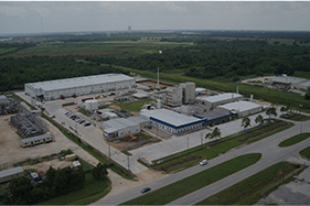 An areal image of Lummus Technologies building in Pasadena, Texas.